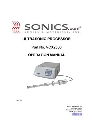 VCX 2500 Instruction Manual